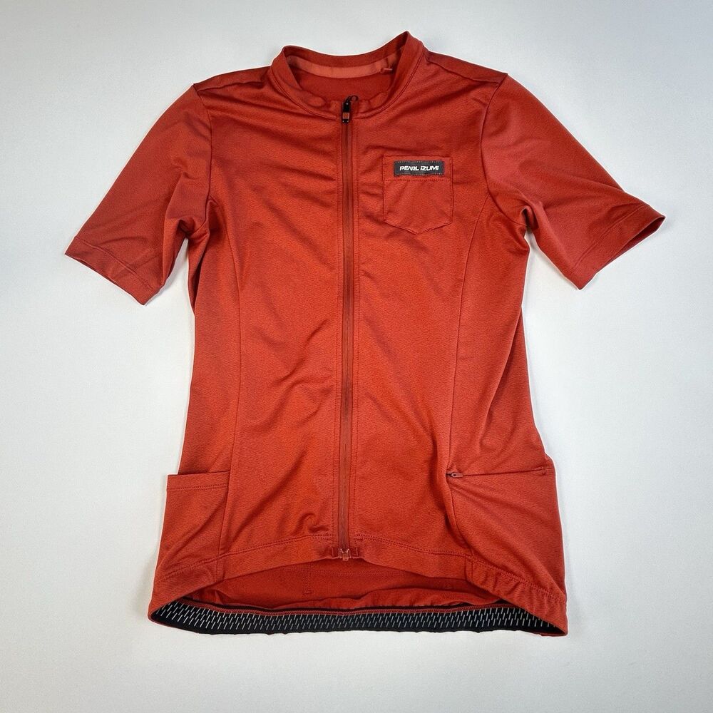 Pearl Izumi Rust Red Orange Full Zip Cycling Jersey Pockets Women's M